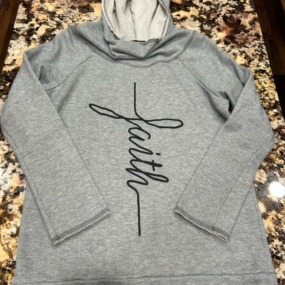 “Faith” funnel neck hoodie